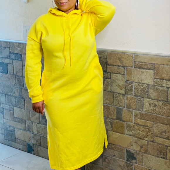 NWT HOODIE DRESS [YELLOW] - Picture 5 of 11